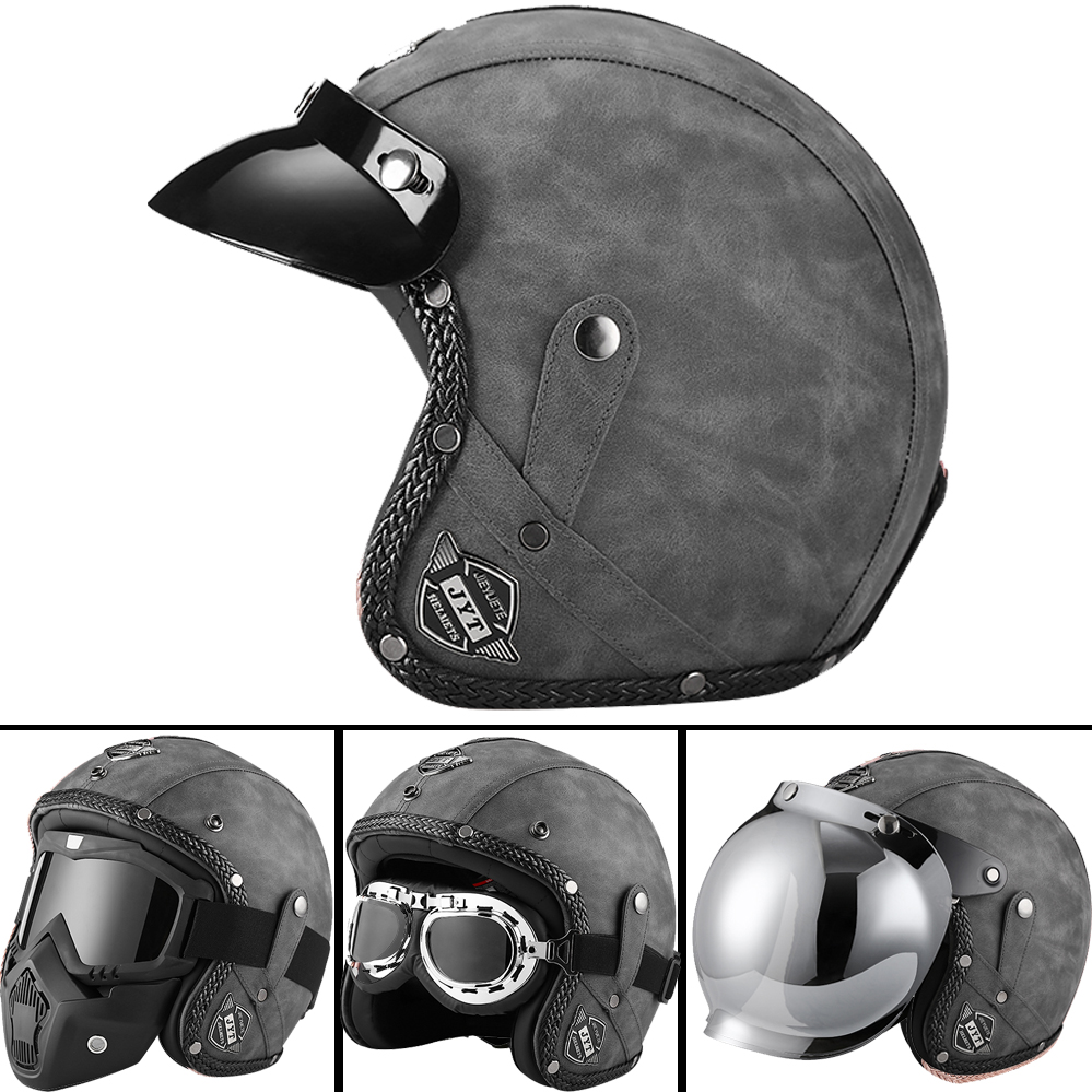DOT 3/4 오픈 페이스 오토바이 레트로 오토바이 헬 - Vintage Open Face Retro Helmet 리뷰 및 가격