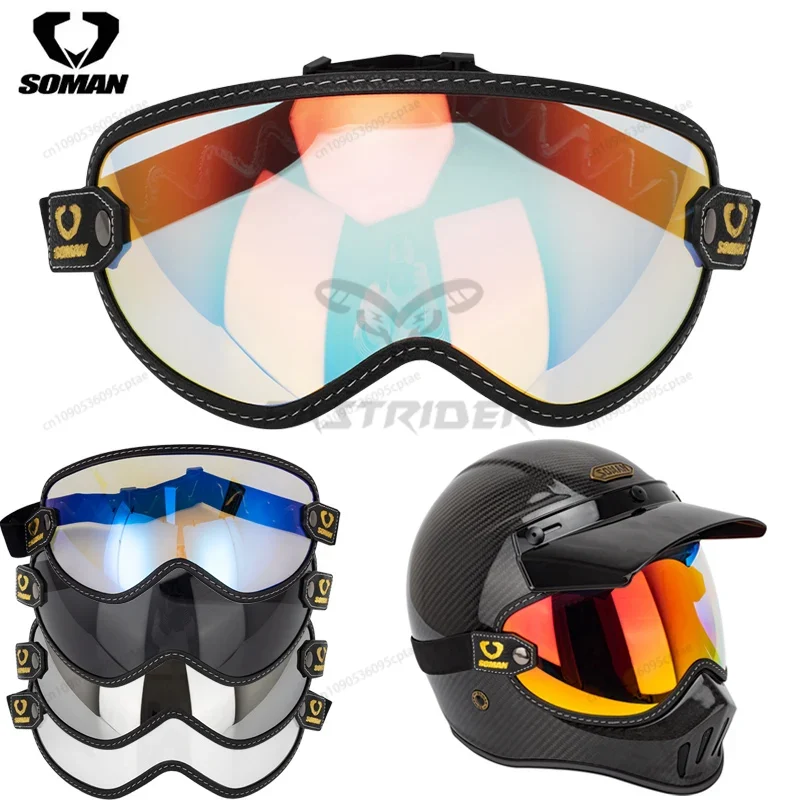 SOMAN 빈티지 오토바이 고글 레트로 오픈 페이스 헬 - Vintage Open Face Retro Helmet 리뷰 및 가격